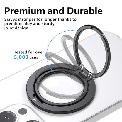 ZXM Magnetic Phone Ring Grip, for iPhone 17/16/15/14/13/12 (Black) - color: Black