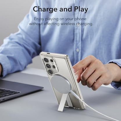 ESR for Samsung Galaxy S24 Ultra Magsafe Case with Kickstand, Wireless Charging Compatible with Magnetic, 3 Stand Modes, Military-Grade Protection, Shockproof Case Slim Fit for S24 Ultra, Clear - color: Magsafe Boost-Clear