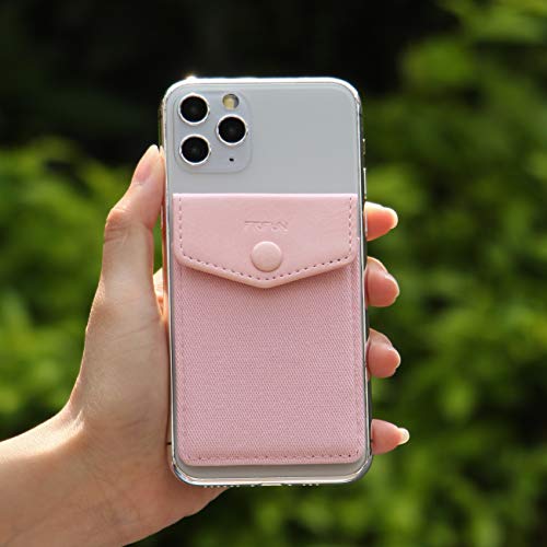 Ultra-Slim Self Adhesive Credit Card Leather Wallet - color: Pink