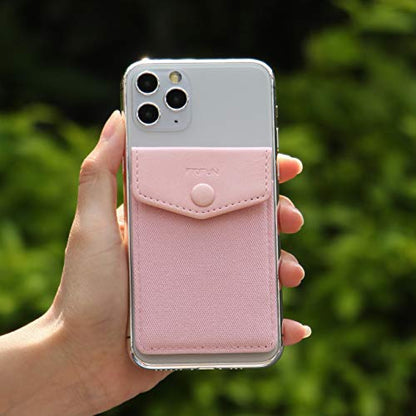 Ultra-Slim Self Adhesive Credit Card Leather Wallet - color: Pink