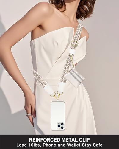 Nipichsha Crossbody Phone Strap with Wallet, Clip and Go Strap for Phone - color: Minimalist Textures
