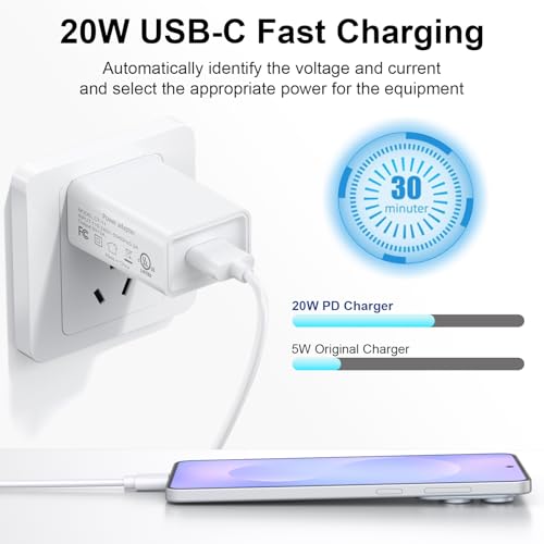 2 Pack 10W USB Charger Block, Fast Charging Wall Charger Power Adapter Brick Cube for iPhone 14 13 12 11 Pro Max SE XS XR X 8 7 6 6S Plus (White) - color: White