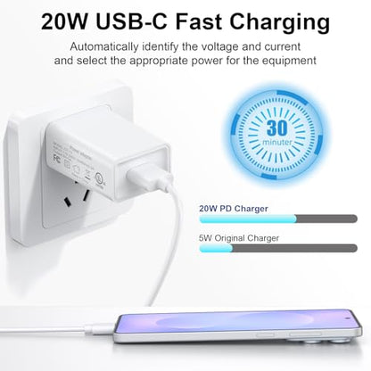 2 Pack 10W USB Charger Block, Fast Charging Wall Charger Power Adapter Brick Cube for iPhone 14 13 12 11 Pro Max SE XS XR X 8 7 6 6S Plus (White) - color: White
