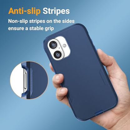 jaroco Magnetic for iPhone 16 Case Heavy Duty Rugged Dual-Layer Blue - color: Blue, size: iPhone 16