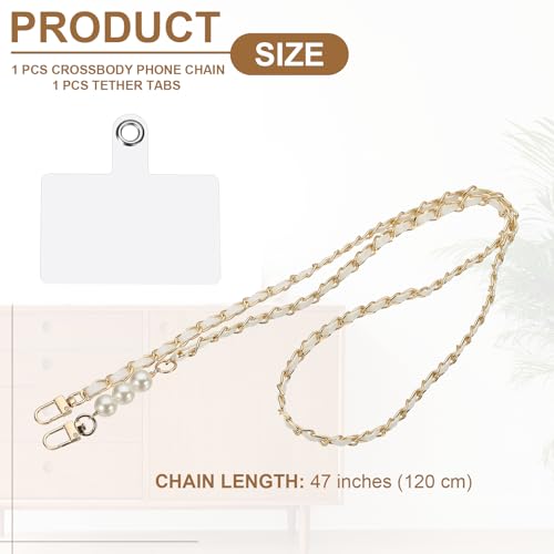 uxcell Phone Lanyard, Crossbody Cellphone Chain with Tether Tabs - color: White