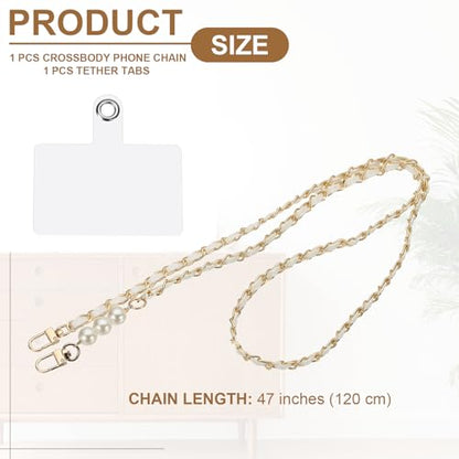 uxcell Phone Lanyard, Crossbody Cellphone Chain with Tether Tabs - color: White