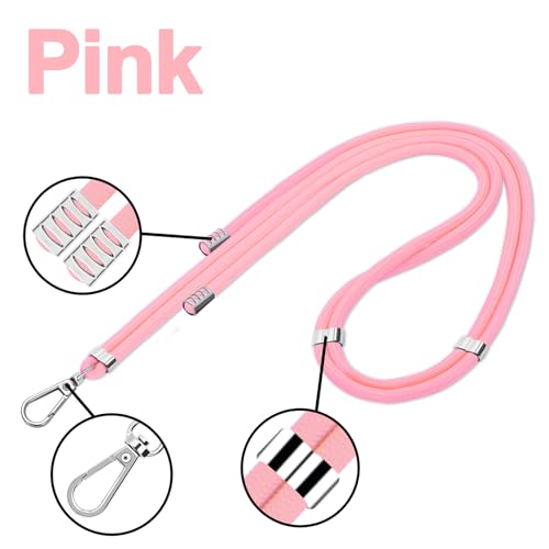 Cell Phone Lanyard, 2 Phone Crossbody Lanyard, 2 Wrist Phone Strap and 6 Connectors Compatible with Most Phones - color: Black Light-pink