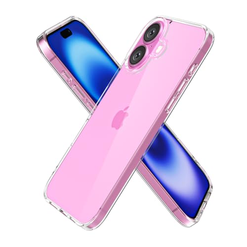 oakxco Clear Phone Case for iPhone 16 Case, Thin Slim Transparent Hard Plastic Back & Soft Silicone Bumper, Cute Non Yellowing Hybrid Matte TPU Frame Protective Cover for Women, Crystal Clear - color: Clear, size: 16