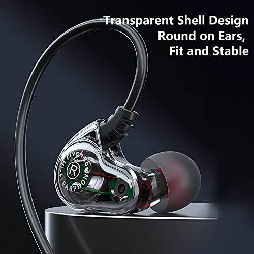 Dual Driver Wired Headphones 3.5mm Jack Earphones Plug in Ear Buds