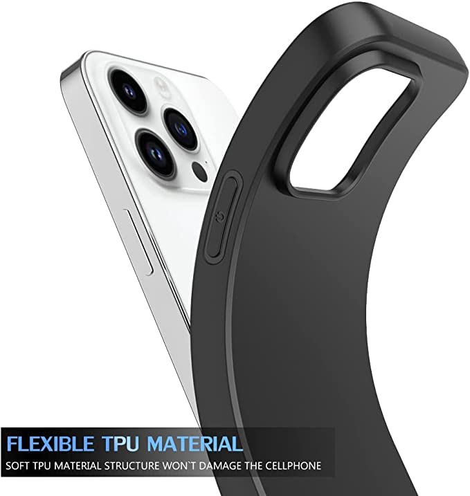 LRK Ultra Thin Black Case Compatible with iPhone 14 Pro: Slim, Soft, and Flexible (NOT Hard) [Matte Finish] Protective Black Phone Cover for iPhone 14 Pro, 6.1 Inch - Matte Black - size: iPhone 14 Pro