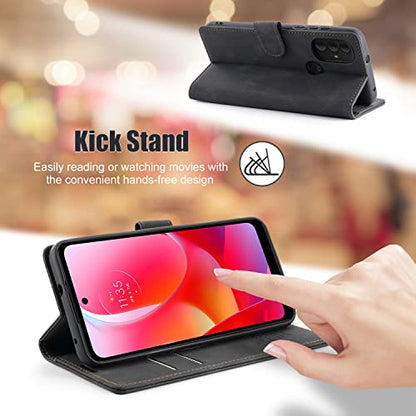 Moto G Power 2022 Wallet Case with [RFID Blocking],Black | Card Holder, Kickstand, Magnetic, Soft Leather Flip Case Wallet for Moto G Power 2022 6.5 Inch - color: Black, size: Moto G Power 2022 6.5 inch