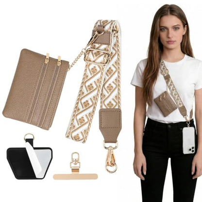 MOLOPPO Detachable Phone Lanyards Crossbody Strap for iPhone for Android - color: Brown