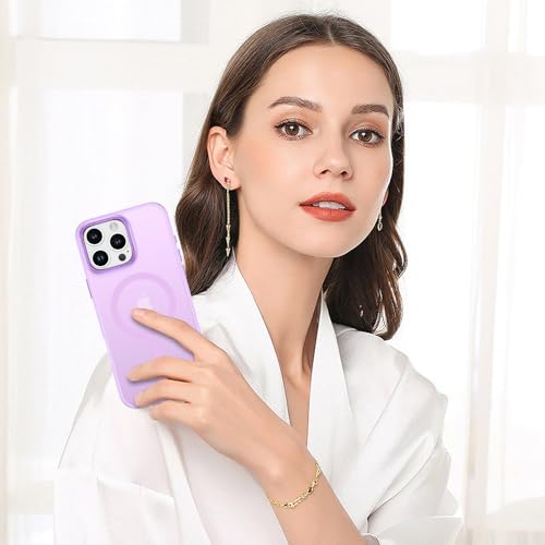 BENTOBEN Magnetic for iPhone 16 Pro Max Case,(Compatible with MagSafe) (Military Grade Drop Protection) Slim Translucent Matte Shockproof with Anti-Fingerprint Phone Case 6.9",Light Purple - color: Light Purple