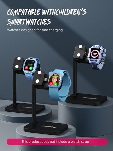 Side-Charging Adjustable Universal Kids Smart Watch Stand - color: Black Kids Watch Stand