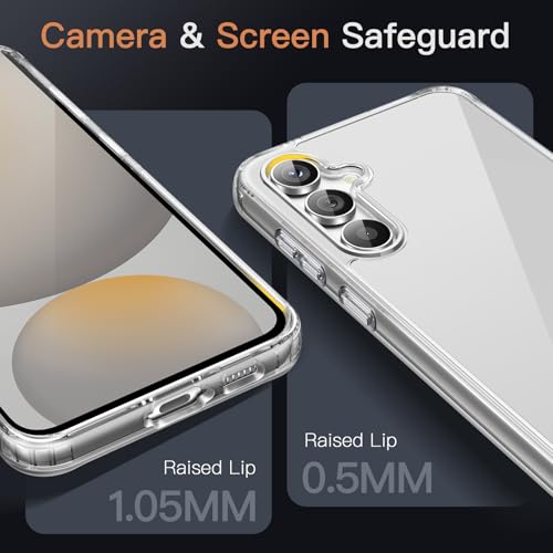 JETech Case for Samsung Galaxy S24 FE, Non-Yellowing Shockproof Bumper Protective Phone Cover, Anti-Scratch Hard PC Back (Clear) - color: Clear, size: Galaxy S24 FE
