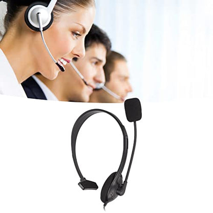 Phone Headset, Corded Telephone Headset Mono with Noise Canceling Mic, 3.5mm Plug, Volume Control, Foldable Headset for Landline Phones
