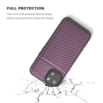 KIHUWEY for iPhone 14 Wallet Case Card Holder Kickstand, Carbon Purple - color: Carbon Purple