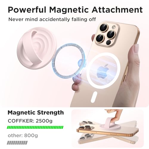 Magnetic Phone Grip for MagSafe, Silicone Ring Grip, Lovely Pink - color: Lovely Pink