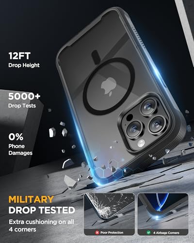 miracase for iPhone 16 Pro Max Case 6.9'', [Bubble Free] Full-Body Bumper Phone case with Built-in Full Glass Screen&Camera Control, Compatible with MagSafe,Drop Proof 16 Pro Max Cover,Black - color: Magnetic Classic Black, size: iPhone 16 Pro Max