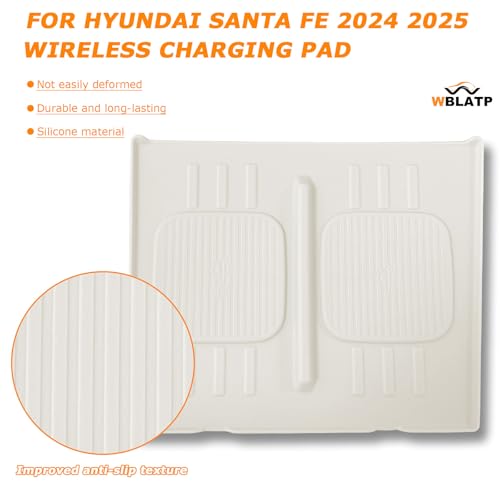 Wireless Charging Pad for 2024-2026 Hyundai Santa Fe Accessories - size: For Santa Fe 2024-2026 White