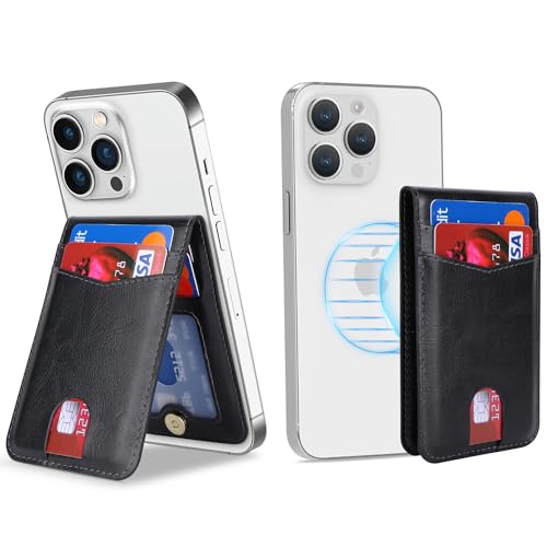 Cavor Compatible with Magsafe Wallet, Magnetic Wallet for iPhone, Black - color: C-Black
