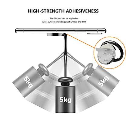 Cell Phone Ring Holder Stand,360 Degree Rotation Finger Ring Kickstand with Polished Metal Phone Grip for Magnetic Car Mount, Compatible with All Smartphones,Smartphone Accessories(Black)