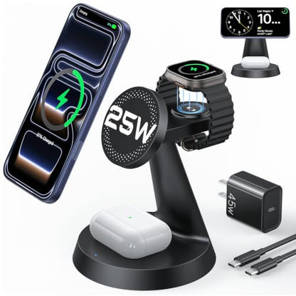 Meifigno 25W Fast 3 in 1 Charging Station for iPhone Duo/18 Pro Max