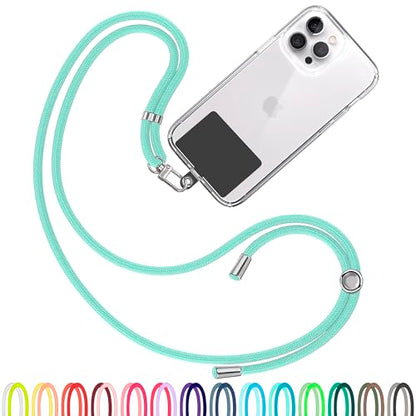TBOC Cell Phone Lanyard [Green Water] - Comfortable Universal Smartphone Lanyard - Easy to Use Neck Phone Holder [Black Patch] - Adjustable Length Phone Strap Crossbody - Fits All Mobile Phones - color: Green Water