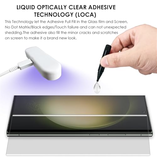 Galaxy S23 Ultra UV Tempered Glass Screen Protector [3 Pack], 9H Anti Scratch,Edge to Edge Coverage,Sensitive Touch,Fingerprint-ID Compatible - color: for Galaxy S23 Ultra (HD Glass)