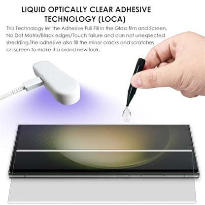 Galaxy S23 Ultra UV Tempered Glass Screen Protector [3 Pack], 9H Anti Scratch,Edge to Edge Coverage,Sensitive Touch,Fingerprint-ID Compatible - color: for Galaxy S23 Ultra (HD Glass)