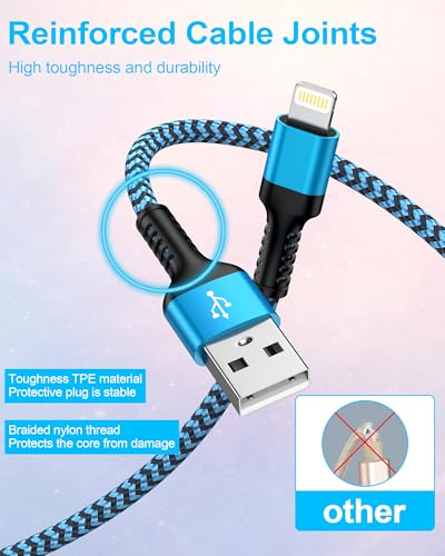 Car Play Charger Cable for iPhone 14 13 12 11 Pro Max XS XR X SE, iPad - size: 3 FT, style: USB-A to Lightning