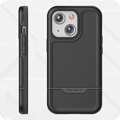 Encased Rebel Designed for iPhone 13 Belt Clip Case (2021) Protective Shockproof Case with Holster (Black) - color: Black, size: iPhone 13