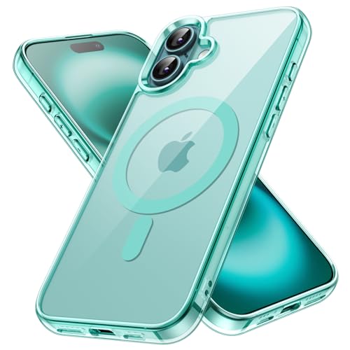 JETech Magnetic Case for iPhone 16 6.1-Inch Compatible with MagSafe, Shockproof Phone Bumper Cover, Anti-Scratch Clear Back (Teal) - color: Teal, size: iPhone 16