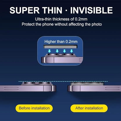 3pcs Clear Anti-scratch Camera Lens Protector for iPhone 16 Pro Max 15 Plus 13 (For iPhone 14)