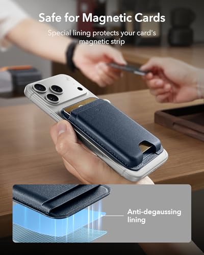 ESR for MagSafe Wallet, 5 Card Holder for Phone Case, RFID Blocking - color: Dark Blue