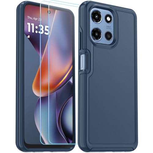 for Motorola Moto G 5G 2025/2026 Case with HD Screen Protector, Moto G Play 2026 Heavy Duty Shockproof Military Grade Full Body Protection Phone Cover (Sapphire Blue) - color: Sapphire Blue