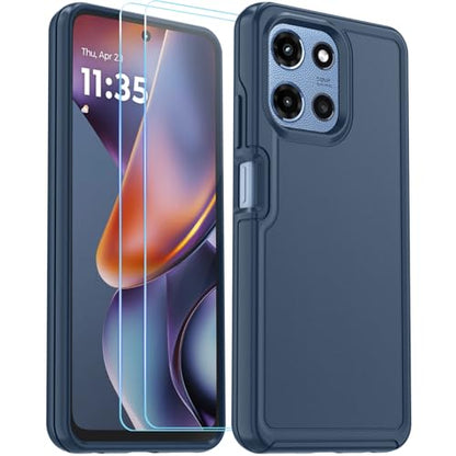 for Motorola Moto G 5G 2025/2026 Case with HD Screen Protector, Moto G Play 2026 Heavy Duty Shockproof Military Grade Full Body Protection Phone Cover (Sapphire Blue) - color: Sapphire Blue