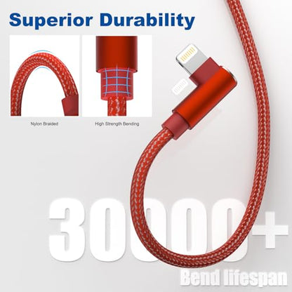 iPhone Charger 10ft 3Pack Apple MFi Certified Lightning Cable Nylon Braided
