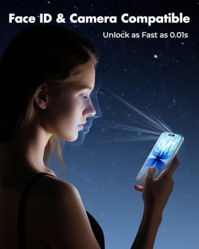 UNBREAKcable 4-Pack iPhone 17 Screen Protector, 9H Hardness | 9H tempered glass | 99.99% HD clarity | Double Shatterproof|alignment frame easy install | case-friendly - size: iPhone 17