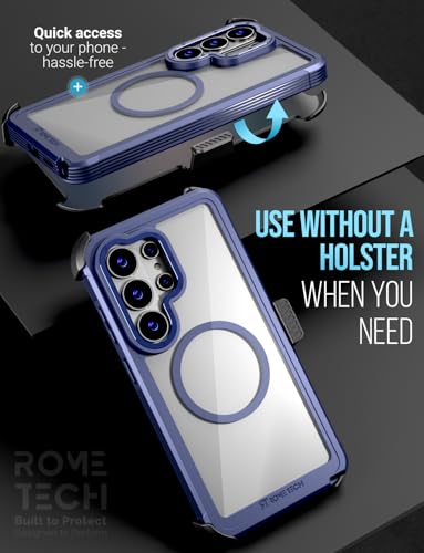 Designed for Samsung Galaxy S26 Ultra Case with Belt Clip Holster | Protective Cover with Strong Magnet Compatible with Magsafe - Blue - color: Blue