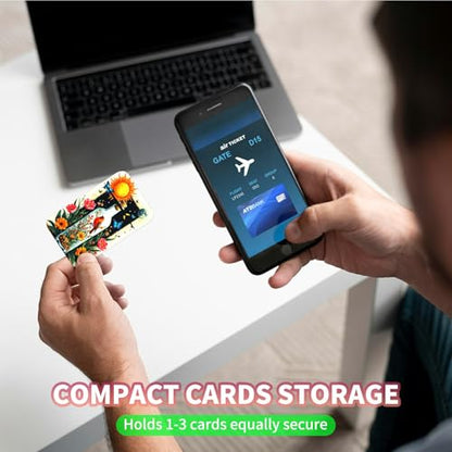 Phone Credit Card Holder Stick on, Cell Phone Pocket Self Adhesive Stretchy Stick on Wallet ID Credit Card Case Pouch Sleeve with Flap for All Smartphones, Drift Bottle Flowers - color: Drift Bottle Flowers