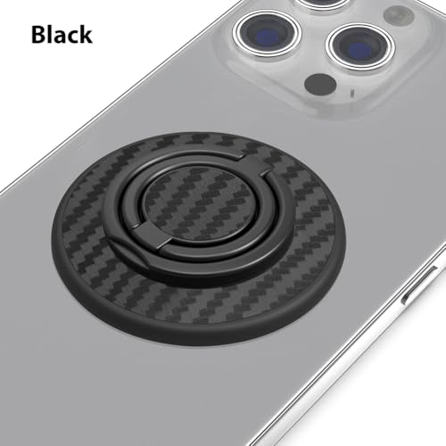 Magnetic Phone Grip Compatible with MagSafe, Magnetic Phone Ring Holder Finger Kickstand Wireless Charging Compatible, Double Cell Phone Rings Gripper Stand for MagSafe iPhone - Black Weave - color: Black Weave