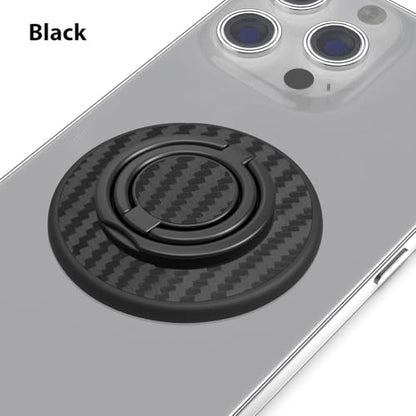 Magnetic Phone Grip Compatible with MagSafe, Magnetic Phone Ring Holder Finger Kickstand Wireless Charging Compatible, Double Cell Phone Rings Gripper Stand for MagSafe iPhone - Black Weave - color: Black Weave
