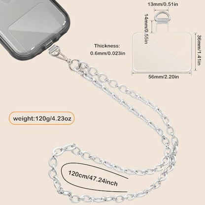 Crossbody Lanyard Strap, Universal Phone Chain Strap with Detachable Tether Tab, Durable Metal Strap Compatible with Most Phone Bags Purse - color: D