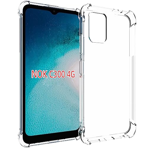USTIYA Case for Nokia C300 4G Clear TPU Four Corners Protective Cover Transparent Soft funda