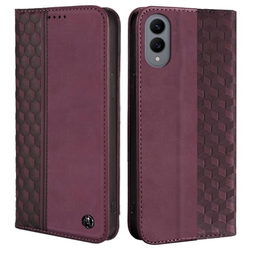 Wallet Case for Samsung Galaxy S25 Edge 2025 6.7 inch - PU Leather Flip Cover with Card Holder Slots, Strong Magnetic Folio Kickstand Phone Case, Wine Red - color: Wine Red, size: Samsung Galaxy S25 Edge 6.7"