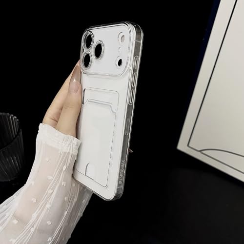 Lunivop Compatible with iPhone 17 Pro Case Wallet Clear Card Holder TPU Slim Soft Shockproof Anti-Yellowing Anti-Scratch Transparent Phone Case (for 17 Pro 6.3 '' Clear) - size: for iPhone 17 Pro
