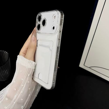 Lunivop Compatible with iPhone 17 Pro Max Case Wallet Clear Card Holder TPU Slim Soft Shockproof Anti-Yellowing Anti-Scratch Transparent Phone Case (for 17 Pro Max 6.9 '' Clear) - size: for iPhone 17 Pro Max