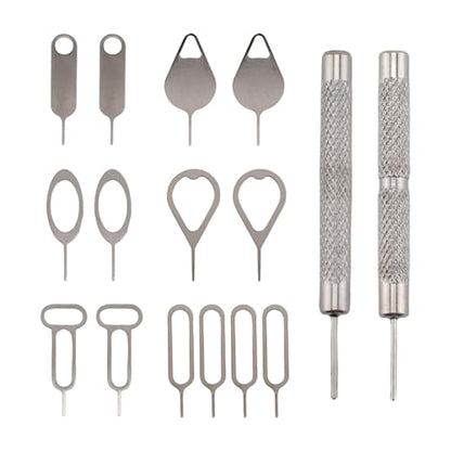 16pcs SIM Card Removal Tool Kit,SIM Ejector Tool,Phone Card Tray Opener Pin,Standard Key for Most Cell Phones Tablets Mobile Devices
