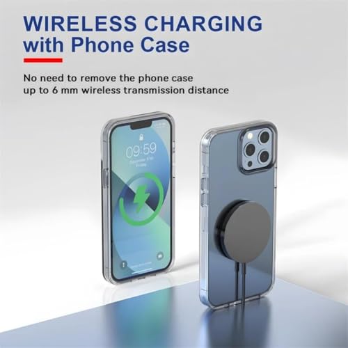 15W Magnetic Fast Wireless Charging Pad Dock Station Strong Magnet Lightweight Portable Charger for iPhone 12 13 14 15 16 17 Series Suitable for Travel Home Office Desk (USB C Input Only White) - color: USB C Input Only White